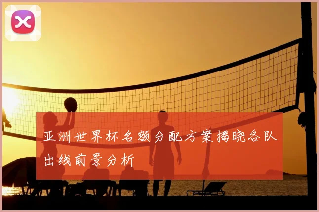 亚洲世界杯名额分配方案揭晓各队出线前景分析